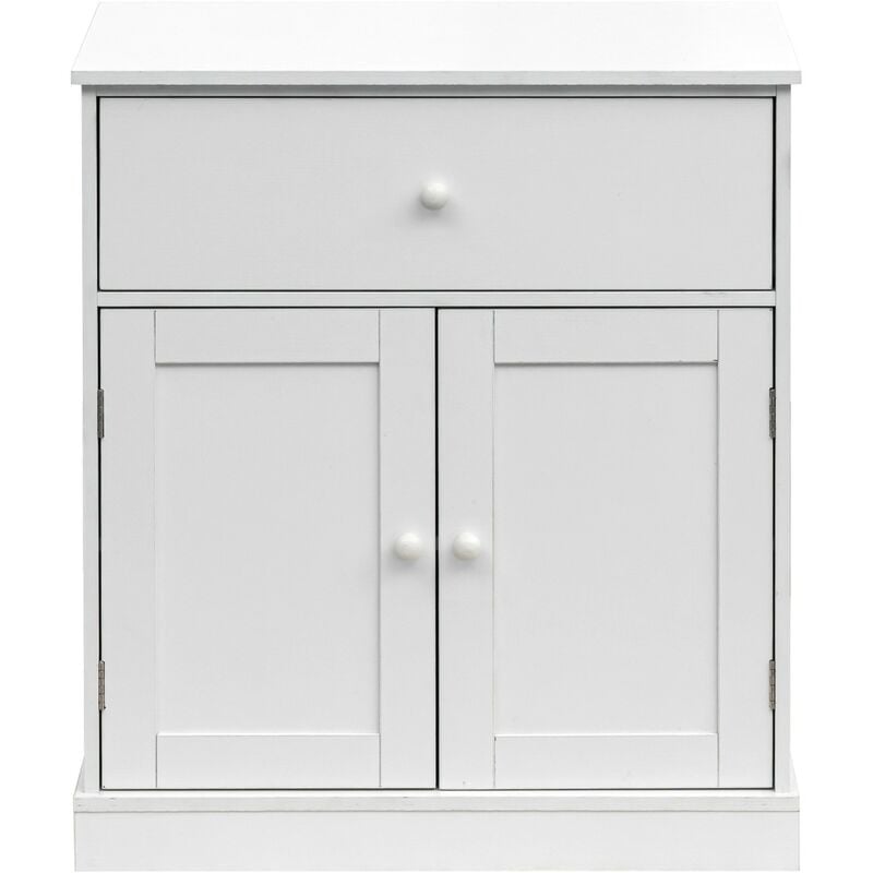 Mobili Rebecca - Rebecca Mobili Armoire Meuble de salle de bains avec Tiroir 2 Portes en bois Blanc