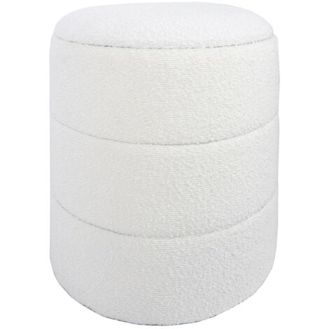 MOBILI REBECCA Rebecca Mobili Aufbewahrung Pouf gepolstert Hocker Weiß für Wohnzimmer Bad
