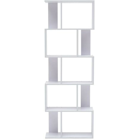 MOBILI REBECCA Rebecca Mobili Bibliotheque Etageres Bois Blanc Design 172,5x60x24,5