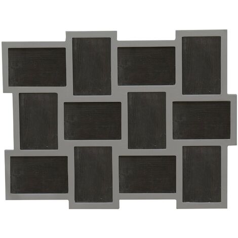 MOBILI REBECCA Rebecca Mobili Bilderrahmen Collage 12 Fotos Holz Silberfarbe 47x60x1,2