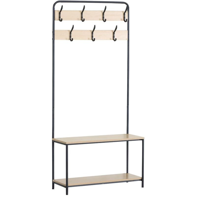 Mobili Rebecca - Rebecca Mobili Cintre Meuble à Chaussures mdf Métal avec 2 Etagères 7 Crochets pour Entrées