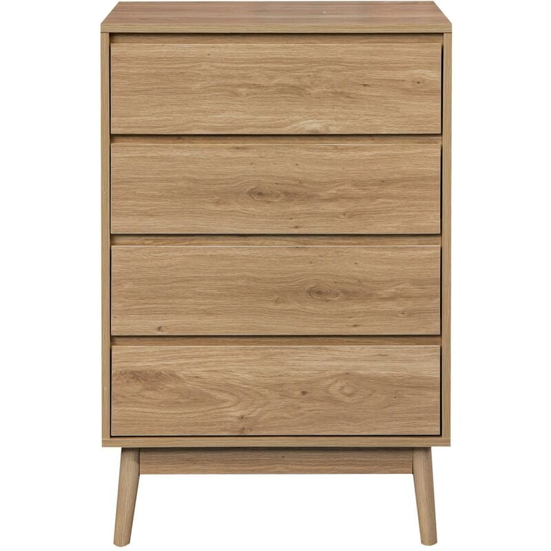 Rebecca Mobili Commode 4 Tiroirs en bois Brun Meuble de Chambre à coucher de style Nordique