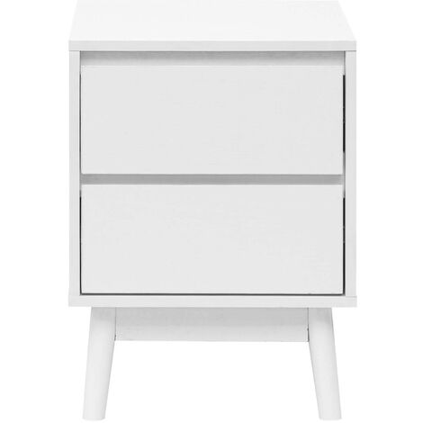 Rebecca Mobili Comodino 2 Cassetti Comodino Multiuso Bianco MDF Stile Scandinavo
