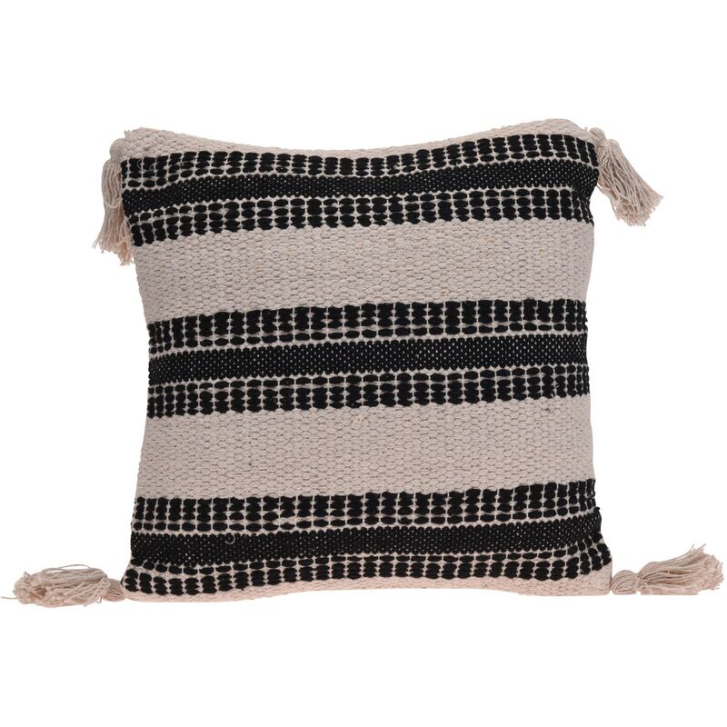 Mobili Rebecca - Rebecca Mobili Coussin de Canapé Décoratif en Coton Beige Noir pour Intérieur Extérieur