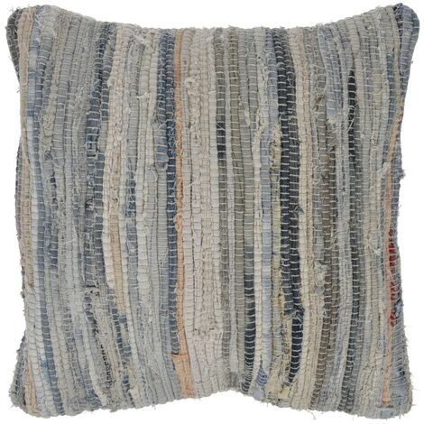 Rebecca Mobili Cuscino Quadrato Cuscino per Esterno Casa Blu Azzurro in Cotone Denim