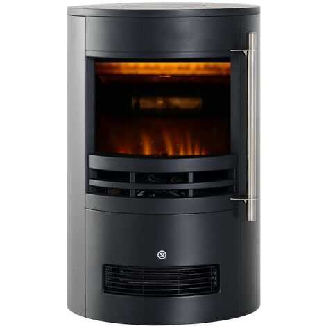 Rebecca Mobili Elektrokamin LED Flammeneffekt 3D Einstellbar 1000W 2000W Schwarz