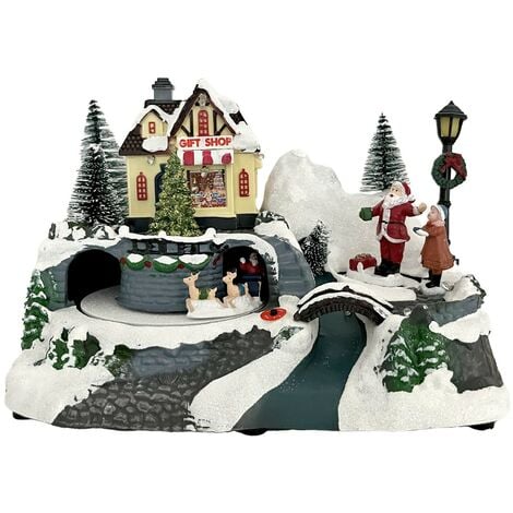 MOBILI REBECCA Rebecca Mobili Escena de Navidad con Movimiento Pueblo de Belén Idea de Regalo