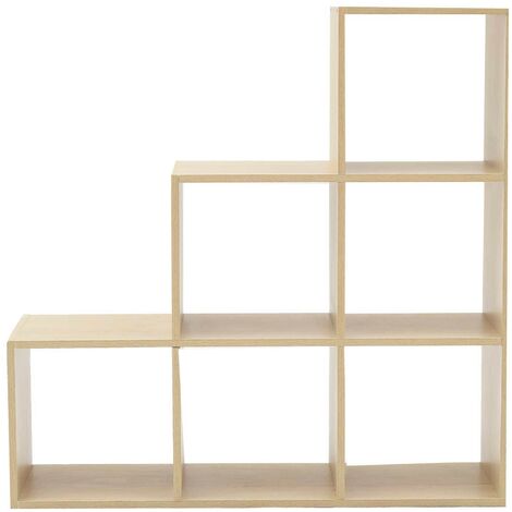 Rebecca Mobili Etagère Bibliothèque Stockage 6 Niveaux Marron Bois 97,5x97,5x29