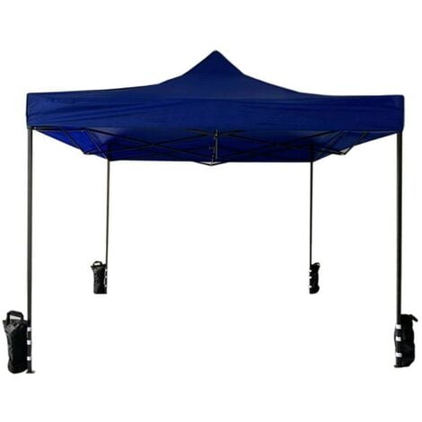 Rebecca Mobili Faltpavillon Blau 4 Gewichte Metall Polyester Trasporttasche 3x3