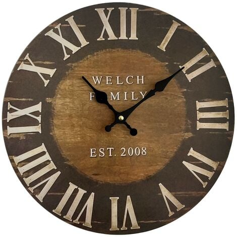 Rebecca Mobili Horloge de Salon Horloge Murale Bois Industrielle 33,8x33,8x4