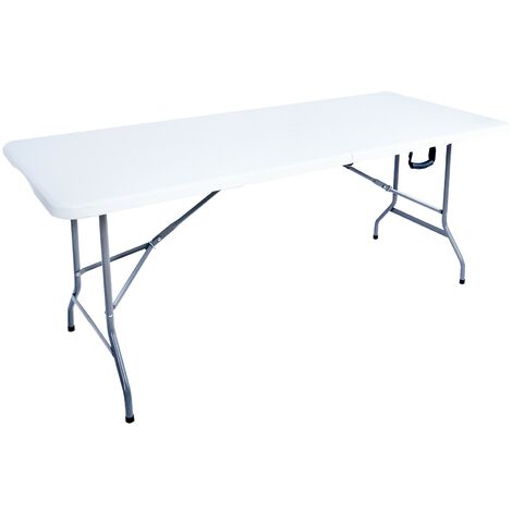 Rebecca Mobili Klapptisch Weiß Hdpe Stahl Camping Balkon 74x180x74