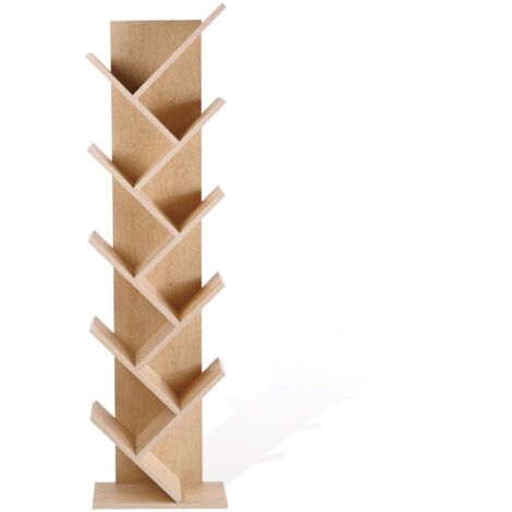 Rebecca Mobili Libreria Scaffale 10 Ripiani Legno Marrone Chiaro 160x44,5x22