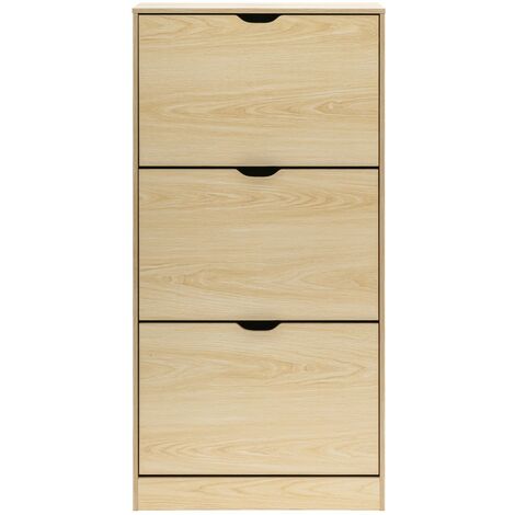 Rebecca Mobili Mueble Zapatero Archivador de Zapatos Compacto de MDF Beige para 12 Pares