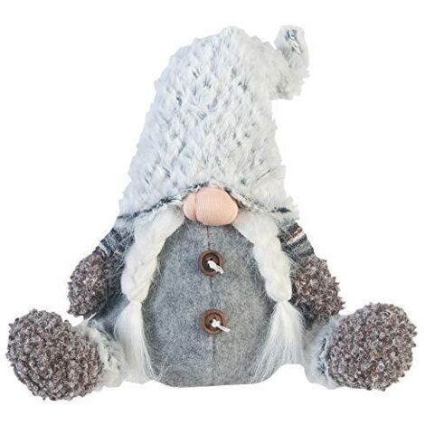 Rebecca Mobili Nano Decorativo Gnomo Svedese Grigio Stoffa Idea Regalo 35x16x24