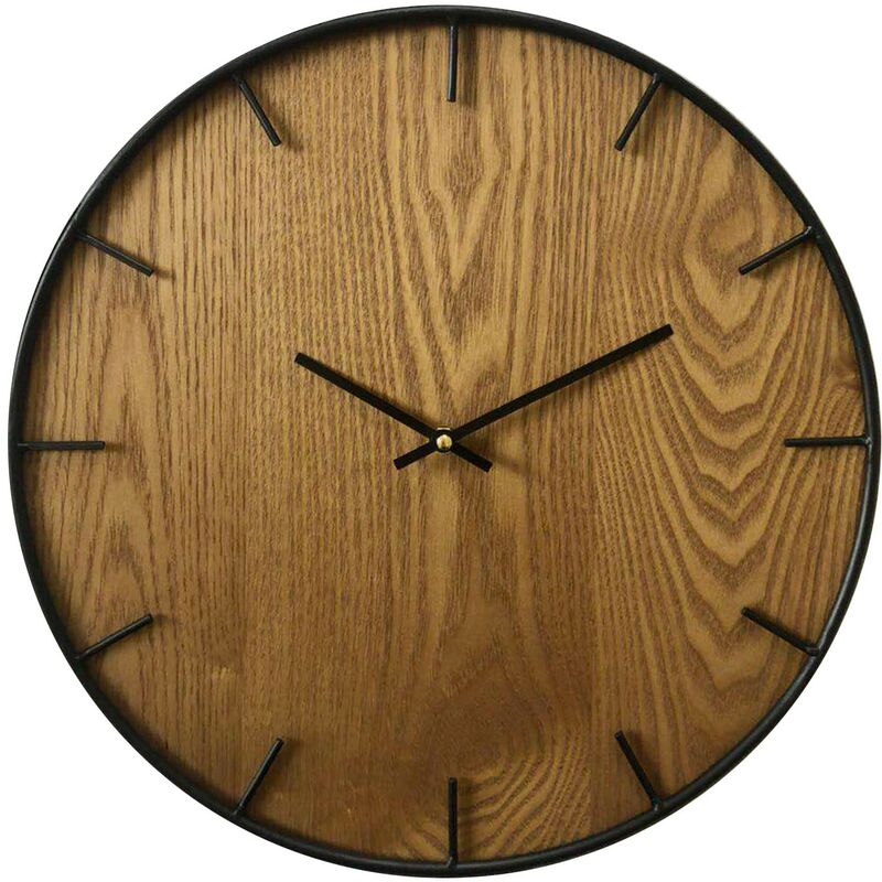 Rebecca Mobili Orologio Arredo Orologi Mdf Marrone Nero Soggiorno 40x40x4,5