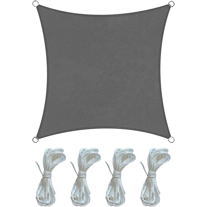 Mobili Rebecca - Rebecca Mobili Toile Solaire Voile Gris Foncé Polyéthylène Carré 3.6x3.6
