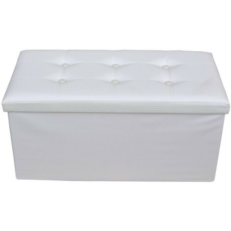 Rebecca Mobili Puff Sitzbank Weiß Modern Möbel Wohnzimmer Zuhause 38x76x38