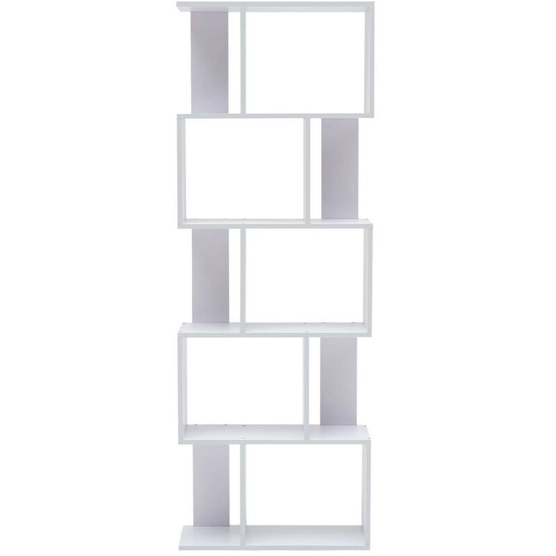 Mobili Rebecca Rebecca Mobili Scaffale Libreria 5 Ripiani Legno Bia...
