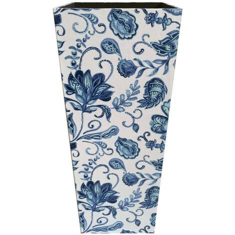 Rebecca Mobili Schirmständer Regenschirmständer Canvas Mdf Weiß Blau 50x21x21