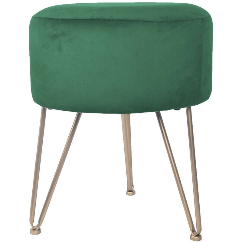 Rebecca Mobili Sgabello Pouf In Velluto Verde Con Seduta Imbottita ...