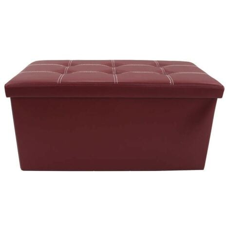 MOBILI REBECCA Rebecca Mobili Sitzbank Sitztruhe Hocker Bordeaux Kunstleder Deckel 38x76x38