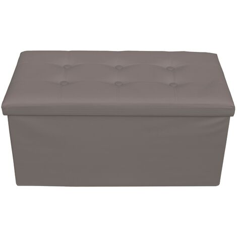 Rebecca Mobili Sitzbank Truhe Puff Grau Modern Wohnzimmer Schlafzimmer 38x76x38