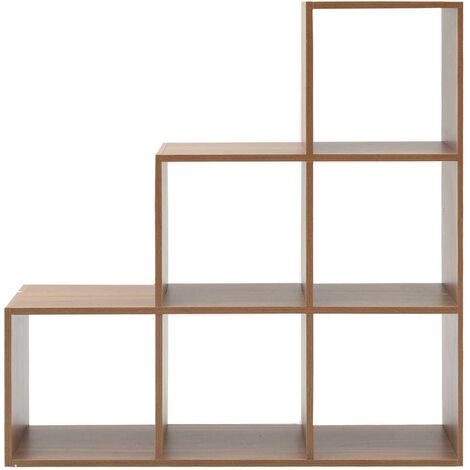 Rebecca Mobili Standregal Bücherregal 6 Ablagen Braun Modern 97,5x97,5x29