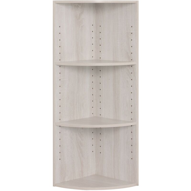 Mobili Rebecca - Rebecca Mobili Étagère D'Angle Bibliothèque Aggloméré Gris Sapin 3 Étagères Modulaires
