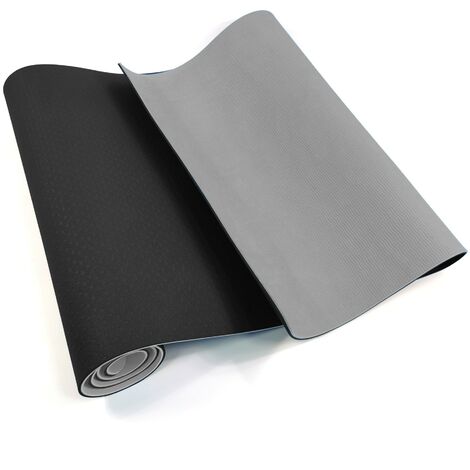 LUXTRI Tapis de yoga noir 190x100x1,5cm fitness aérobic pilates matelas  antidérapante extra épais