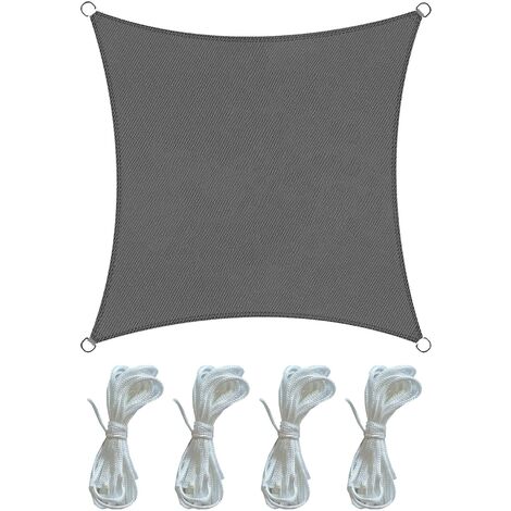 Rebecca Mobili Tenda Vela Parasole Grigio Scuro Polietilene Quadrata 3x3