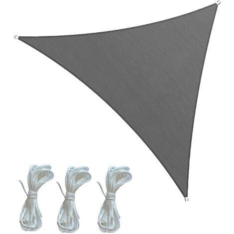 Rebecca Mobili Vela Parasole Triangolare Grigio Polietilene con Corde 5x5x5
