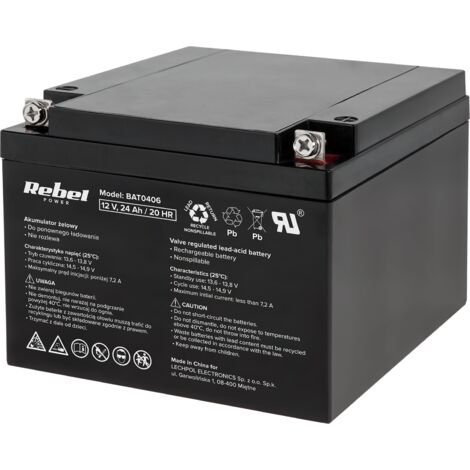 Rebel Batterie Gel 12V 24Ah sans entretien durable