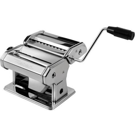 Reber P004 macchina manuale per pasta, sfogliatrice, taglio doppio 1,5 mm e 6 mm, acciaio inox, 8 spessori