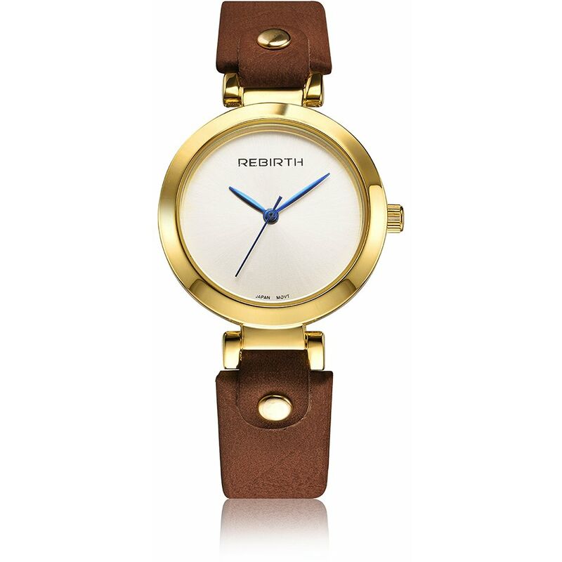 

REBIRTE Moda Mujer Relojes 3ATM Cuarzo resistente al agua Casual Simple Mujer Reloj de pulsera Relogio Feminino,Cafe