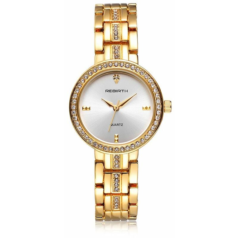 

REBIRTH, reloj de cuarzo informal a la moda, reloj de lujo resistente al agua, relojes de pulsera para mujer, reloj femenino,Oro