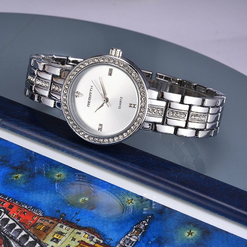 

reloj de cuarzo informal a la moda, reloj de lujo resistente al agua, relojes de pulsera para mujer, reloj femenino,Plata - Rebirth