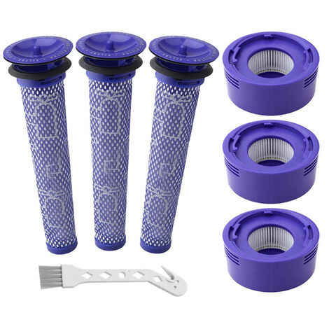 Rebirthcare Ersatzfilter für Dyson V7, V8 Animal Absolute Motörhead-Staubsauger, 3 HEPA-Nachfilter und 3 Vorfilter, Ersatzteile 965661-01 und 967478-01