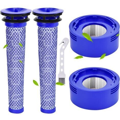Rebirthcare Filtres de Rechange pour Aspirateur Dyson V7, V8 Animal Absolute Motorhead, 2 post-filtres HEPA et 2 pré-filtres, remplacez les pièces 965661-01 et 967478-01
