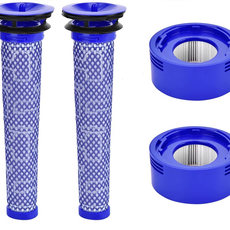 Xinuy - Rebirthcare Filtres de rechange pour aspirateurs Dyson V7, V8 Animal Absolute Motorhead, 2 post-filtres hepa et 2 pré-filtres