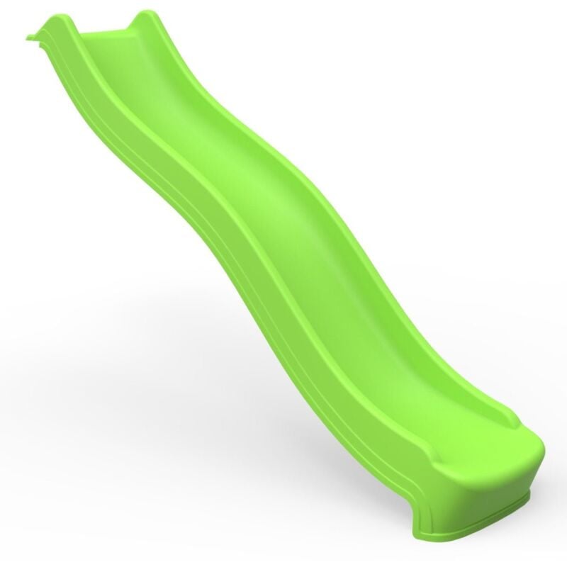 8ft (220cm) Universal Children's Plastic Garden Kids Wave Slide - Light Green - Rebo