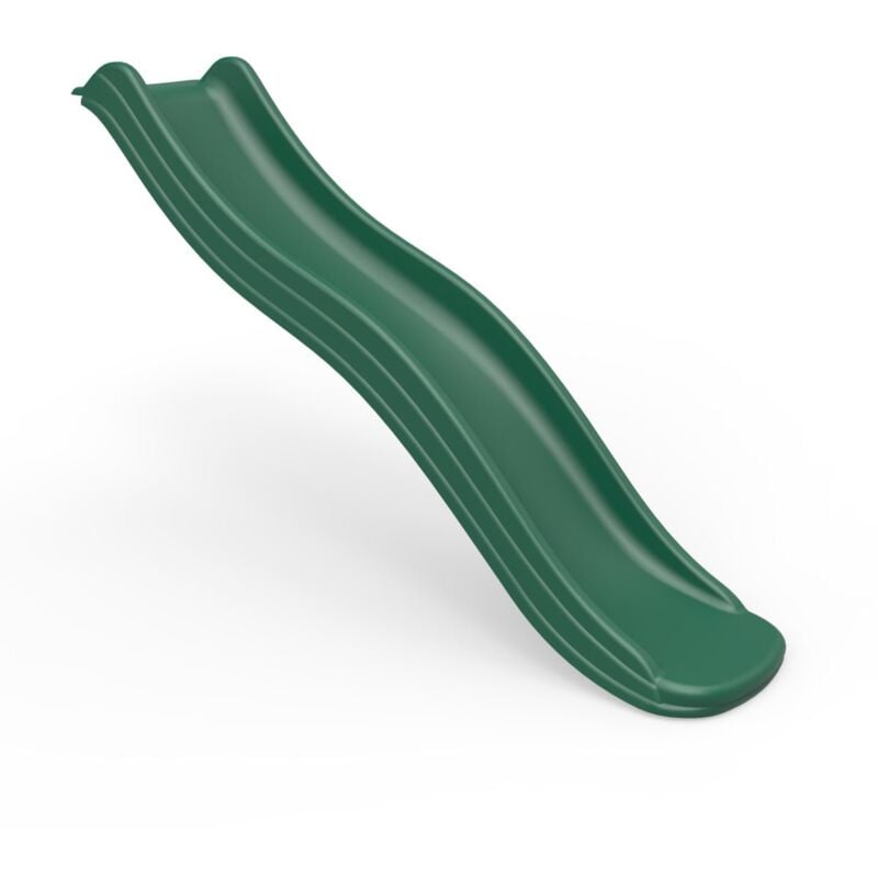 6ft (175cm) Universal Children's Plastic Garden Kids Wave Slide - Dark Green - Rebo