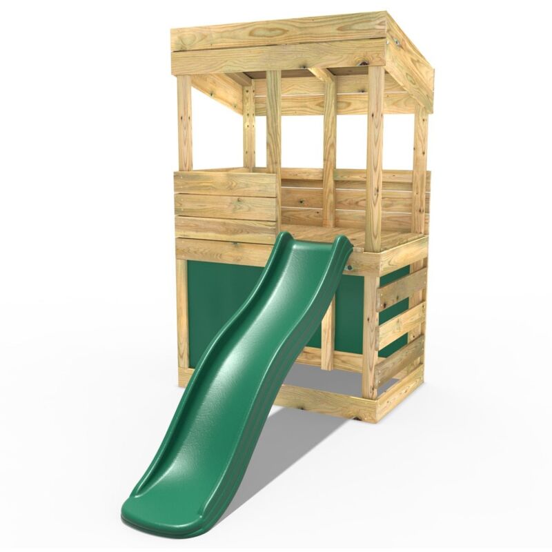 Rebo - Children's Wooden Lookout Tower Playhouse with 6ft Slide - Den Set