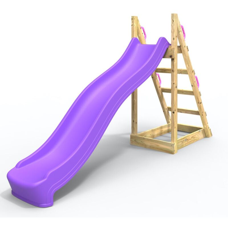 Children's Free Standing Garden Wave Water Slide with Wooden Platform - 8ft Purple - Rebo