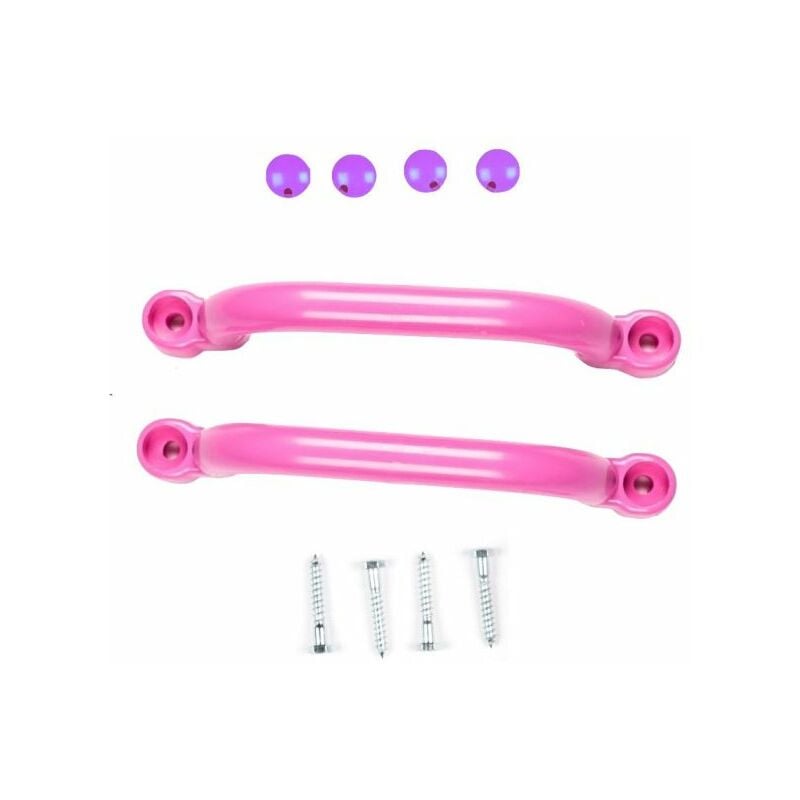 Rebo - Garden Climbing Frame Accessories 2 x Plastic Handgrips - Pink