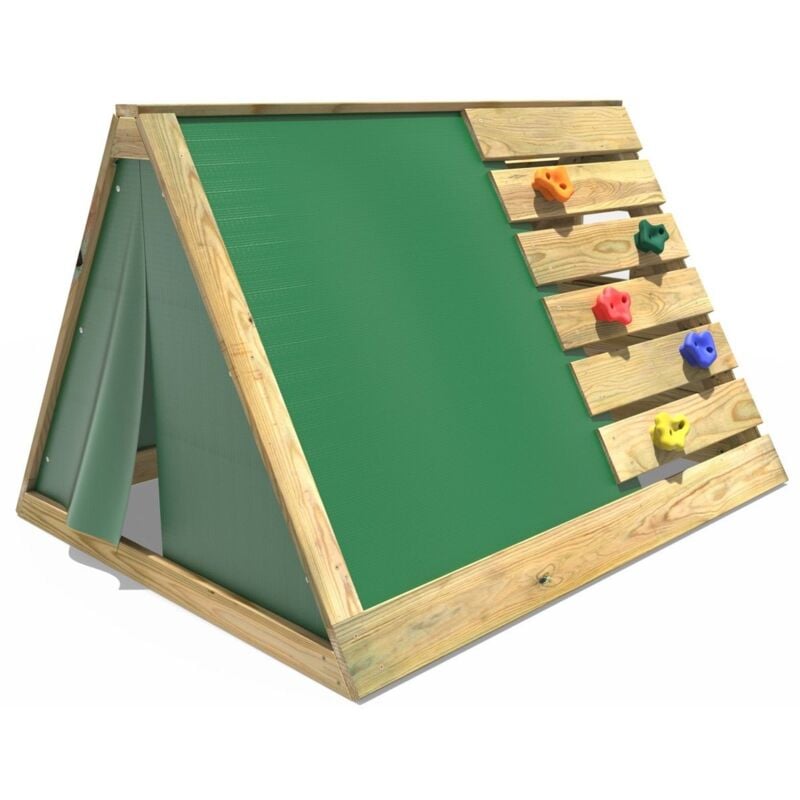 Mini Wooden Climbing Pyramid Adventure Playset and Den - Green - Rebo