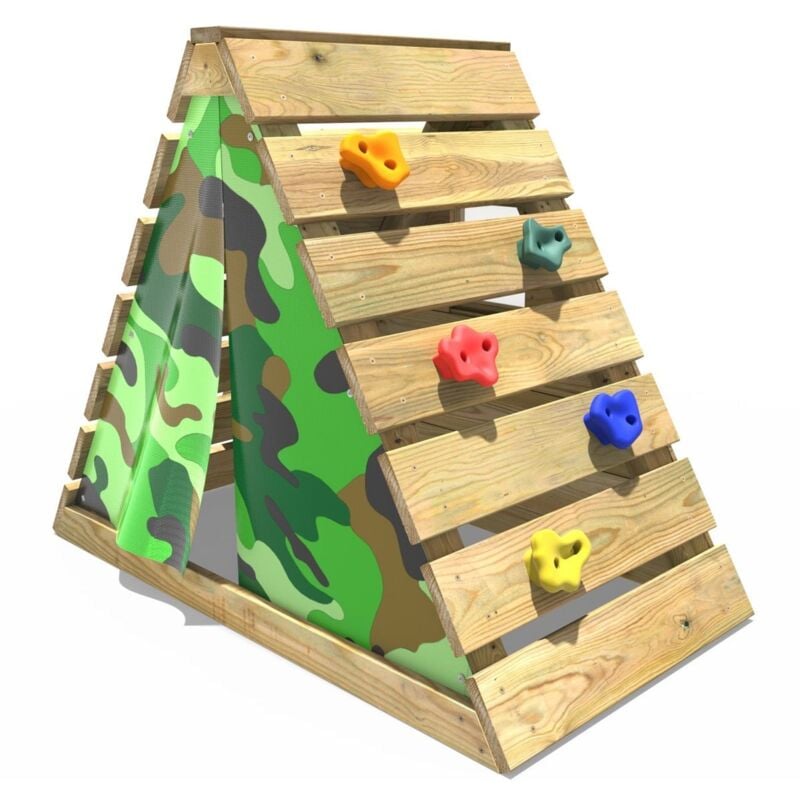 Mini Wooden Climbing Pyramid Adventure Playset - Camo - Rebo