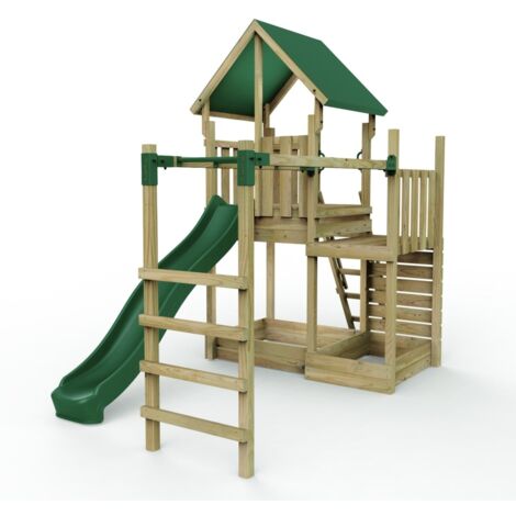 Rebo Modular Wooden Climbing Frame Adventure Playset - M3 plus Monkey Bars