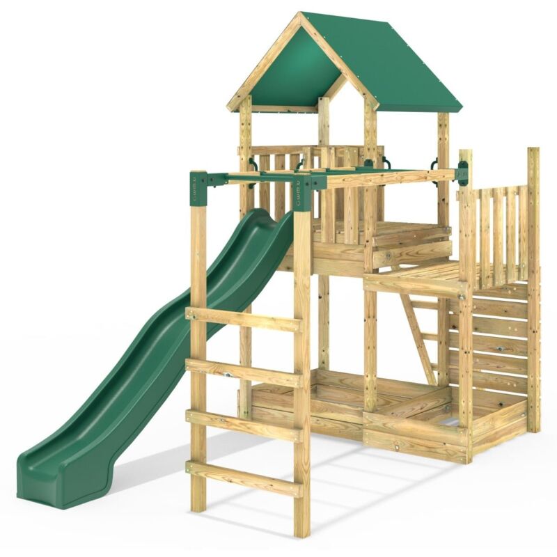 Modular Wooden Climbing Frame Adventure Playset - M3 plus Monkey Bars - Rebo