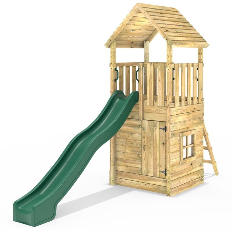 Rebo - Modular Wooden Climbing Frame Adventure Playset - M7 with Den