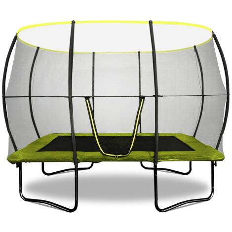 Rebo Rectangular Base Jump 2 Trampoline With Halo II Enclosure - 10x7ft